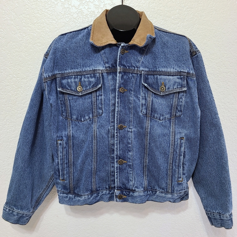 Vintage 70s Woodlake Leather & Denim Jean Jacket